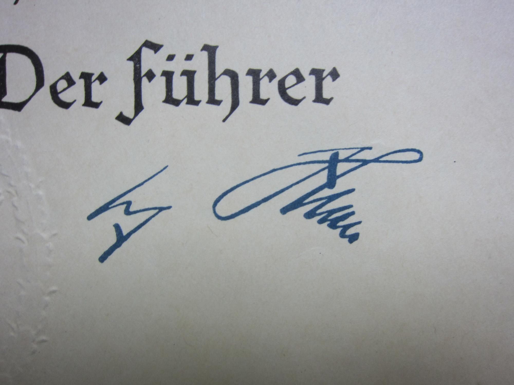 Adolf hitler signed document fine no binding k k antiques