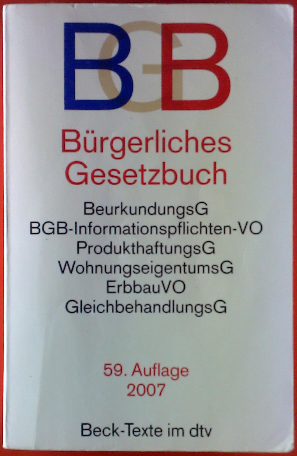 Bürgerliches Gesetzbuch. - Helmut Köhler