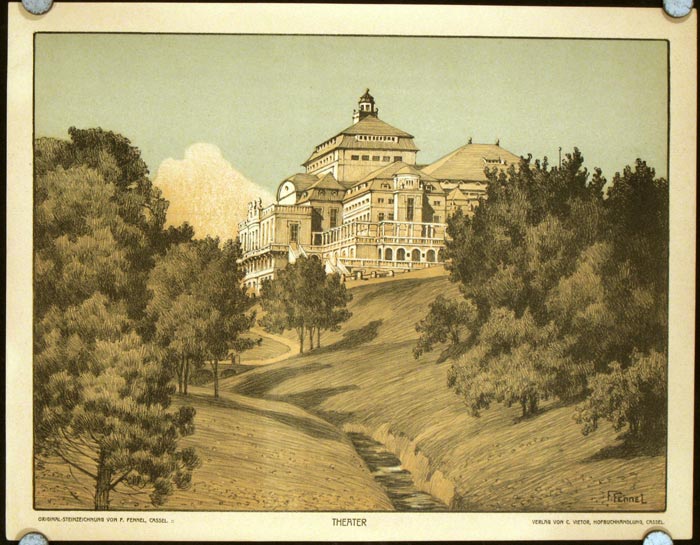 Friedrich Fennel Eight color lithographs of Cassel (Kassel). by