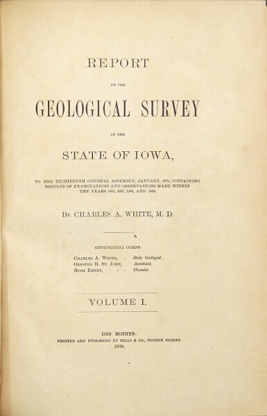 Report of the geological survey of the state of Iowa. by White, Charles ...