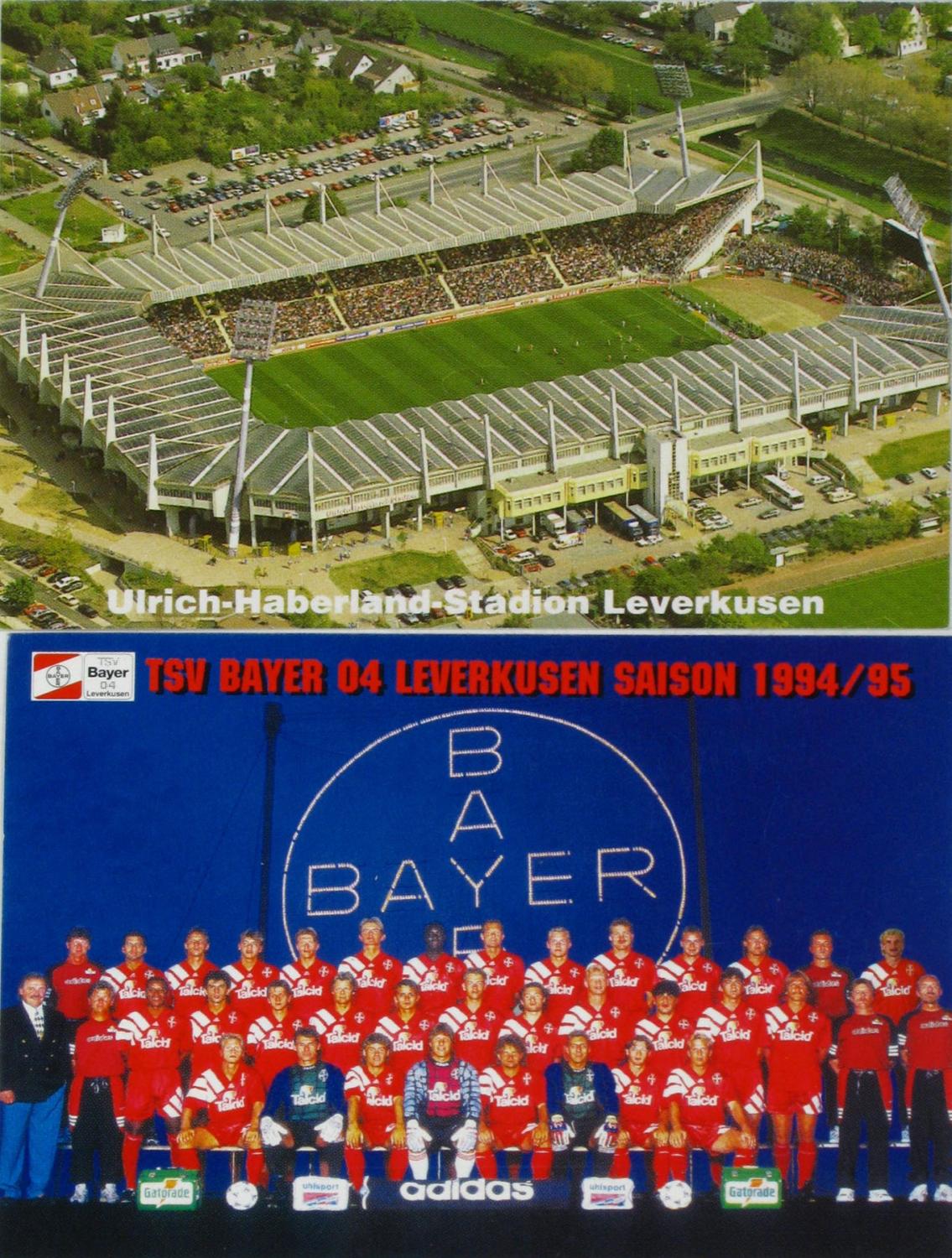 Original Mannschaftskarte Bayer Leverkusen 1994-95 2 Karte