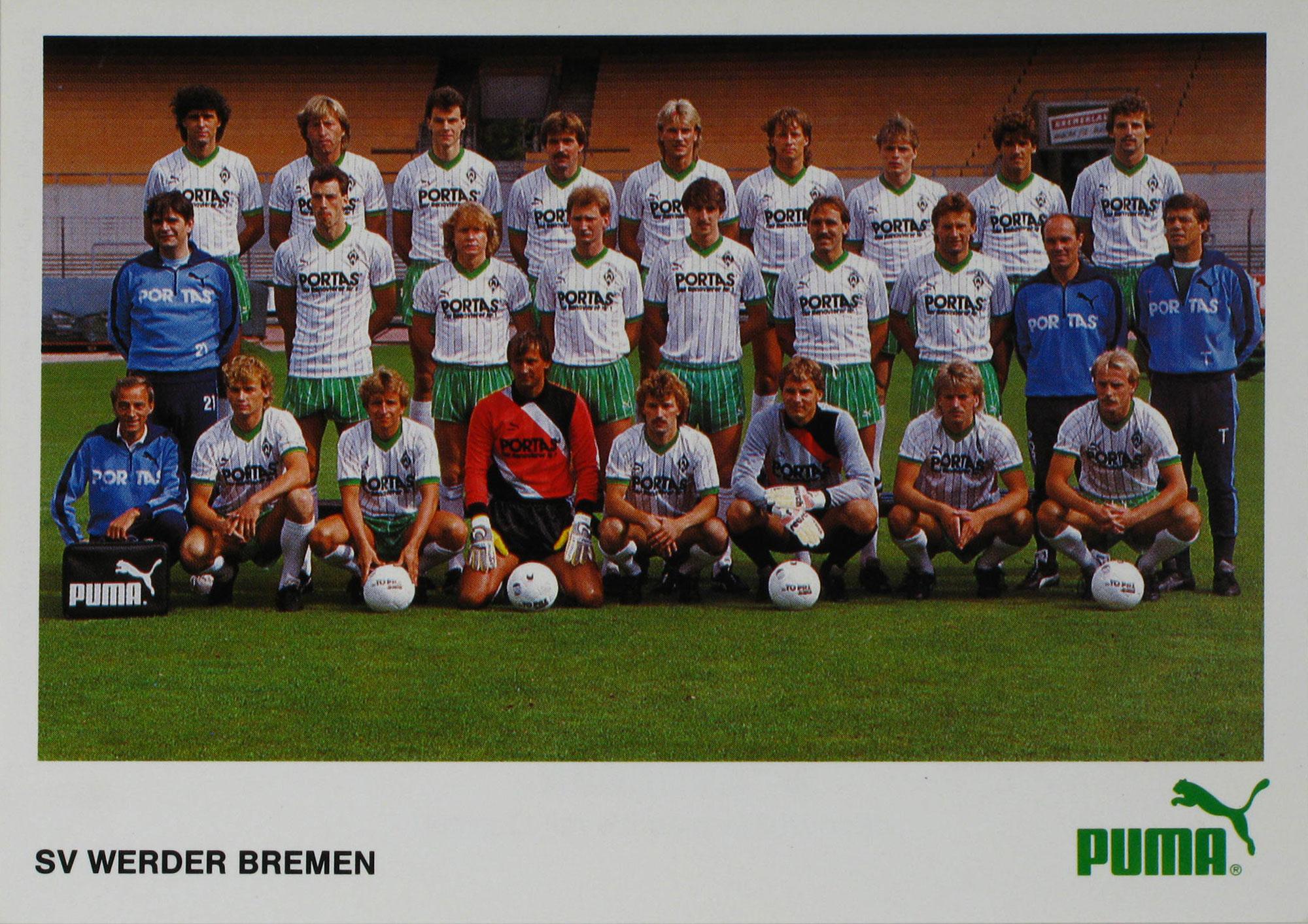 SV Werder Bremen  1987/1988  Mannschaftskarte nicht signiert 392908 