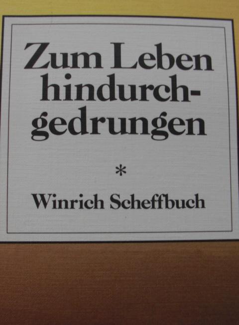 Zum Leben hindurchgedrungen : - Scheffbuch, Winrich