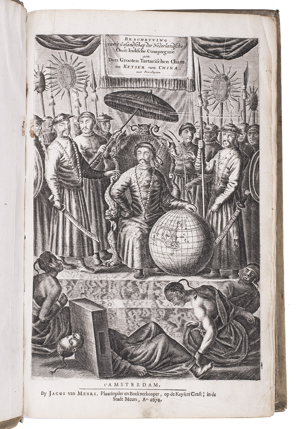 Het Gezantschap Der Neerlandtsche Oost Indische Compagnie Aan Den Grooten Tartarischen Cham Den Tegenwoordigen Keizer Van China Amsterdam Jacob Van Meurs 1670 Folio With Engraved Title Page Engraved Author S Portrait Large Folding Engraved Map