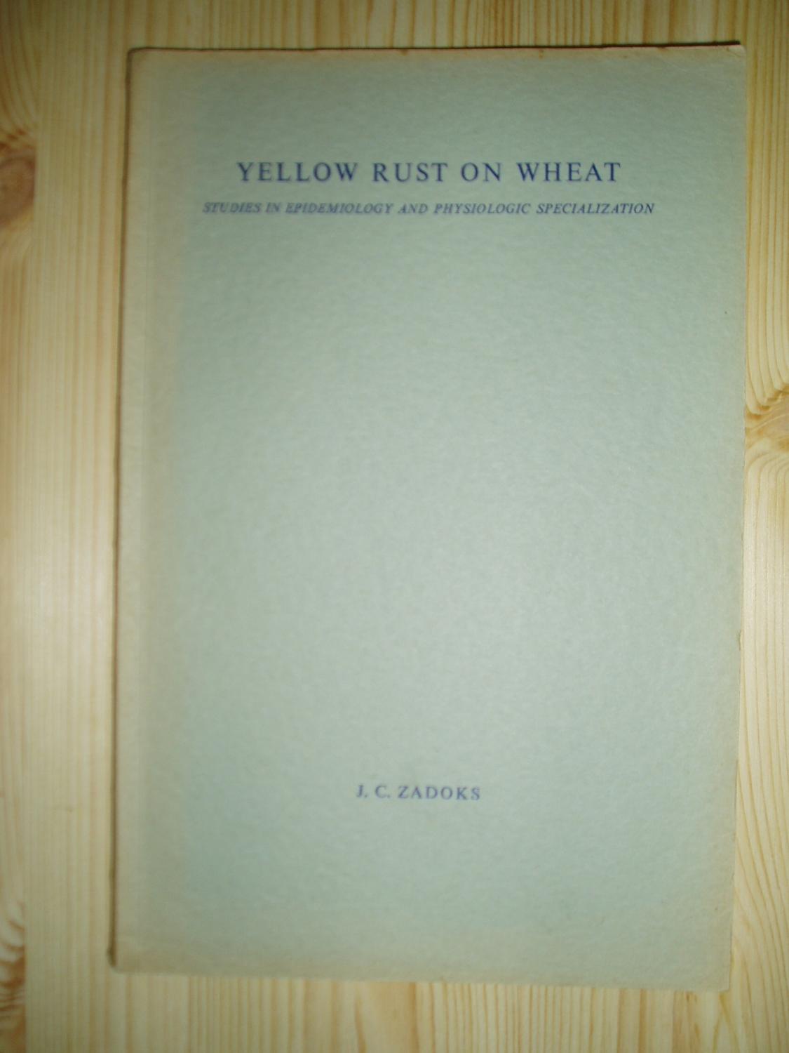 Yellow Rust On Wheat Studies In Epidemiology And Physiologic Specialization By Zadoks J C Jan Carel Minor Wear Vg Orig Wrappers 1961 Expatriate Bookshop Of Denmark