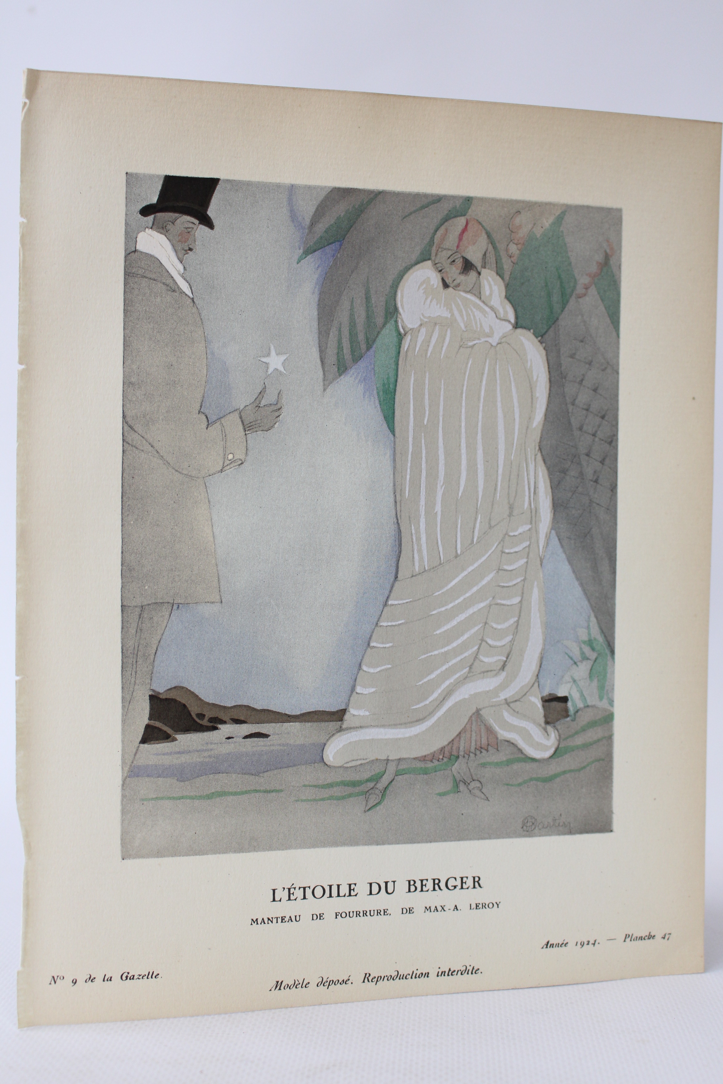 L'Etoile du berger. Manteau de fourrure, de Max-A. Leroy (pl.47, La Gazette du Bon ton, 1924 n°9) (MAX-LEROY ) MARTIN Charles [ ]