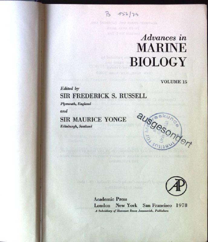 Advances in Marine Biology: v. 15 - Russell, Sir Frederick Stratten and Sir Charles Maurice Yonge