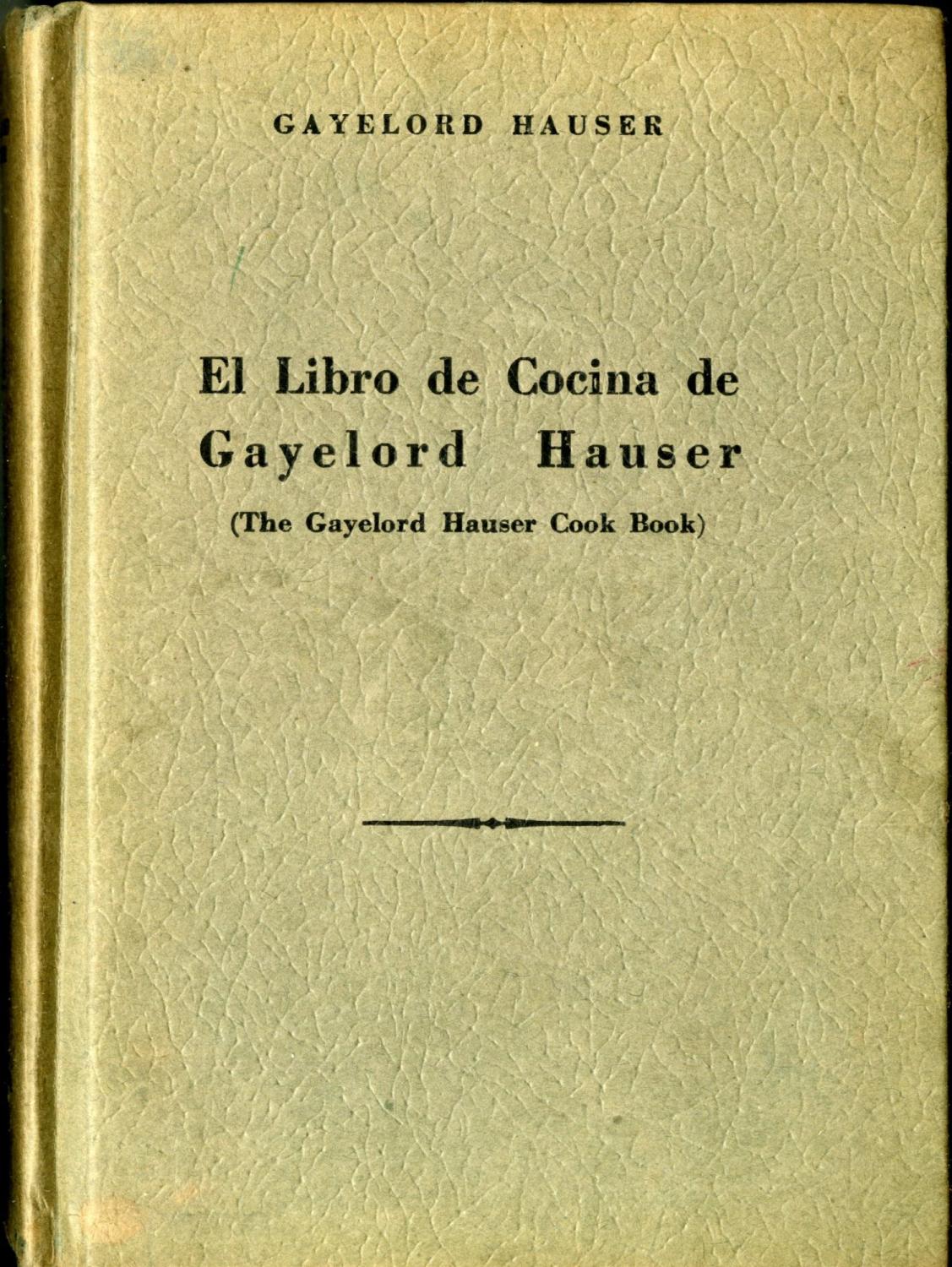 El Libro de Cocina de Gayelord Hauser