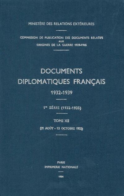 Documents diplomatiques français : 1935 - Tome IV (21 août - 15 octobre) - Ministere Des Affaires Etrangeres