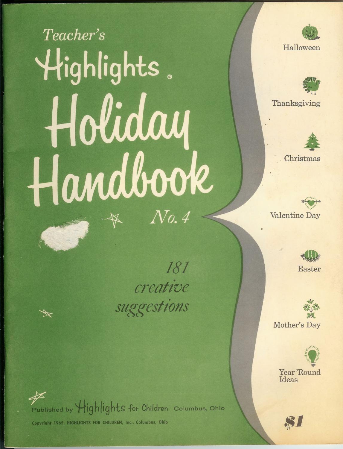 Teacher's Highlights Holiday Handbook Number 4 par Highlights Staff ...