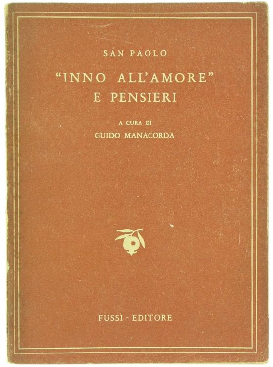 Inno All Amore E Pensieri Da San Paolo 1946 Bergoglio Libri D Epoca