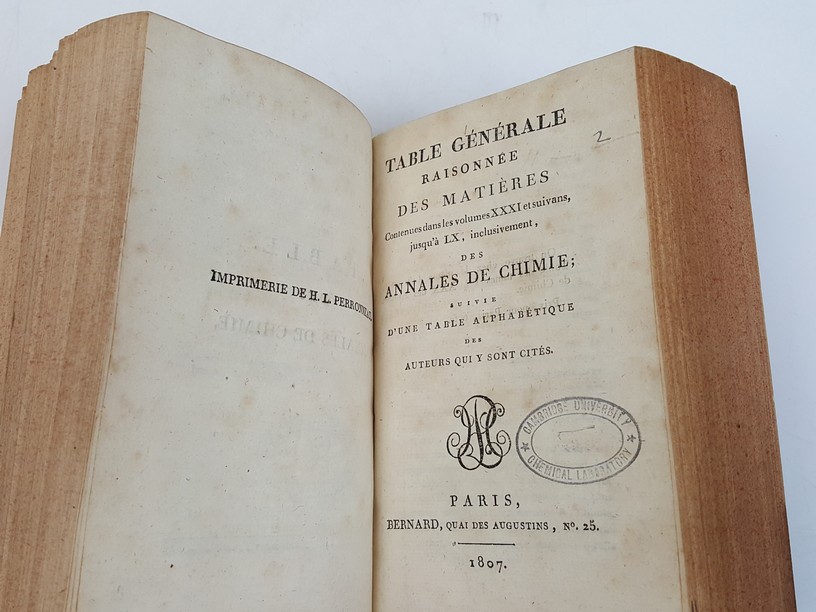 Annales De Chimie et de Physique Table Generale Raisonnee des Matieres ...