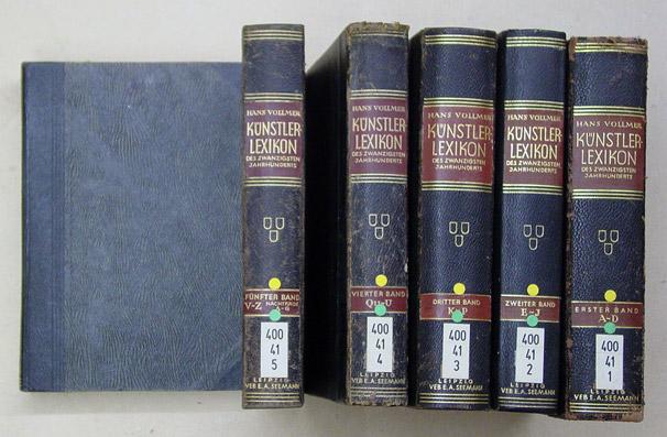 Allgemeines Lexikon der bildenden Künstler des XX. Jahrhunderts. Unter Mitwirkung von Fachgelehrten. 6 Bände. - Vollmer, Hans (Hg.).