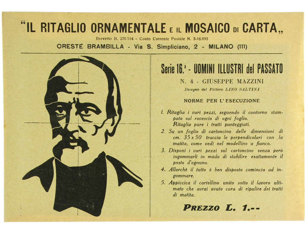 Abebooks GIUSEPPE MAZZINI. Il Ritaglio Ornamentale e il Mosaico di Carta. Serie 16°.: