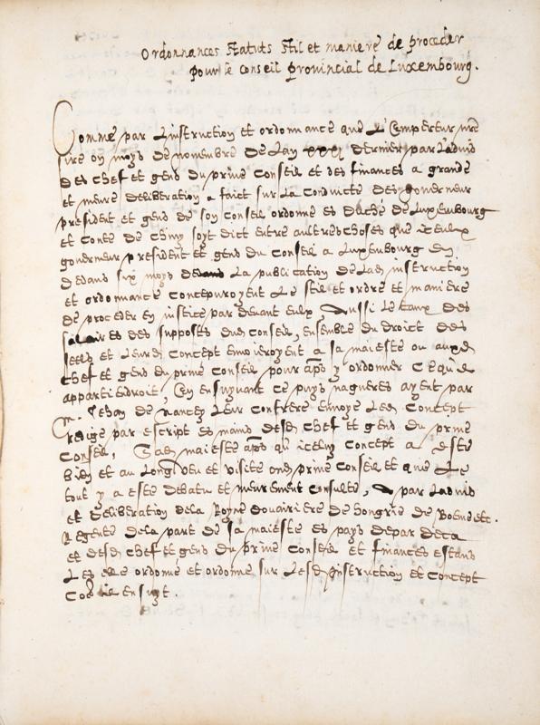 [Conseil de Luxembourg. Affaires politiques et administratives. Édit du 11 septembre 1532. Manuscrit]. [ ] [Couverture rigide]