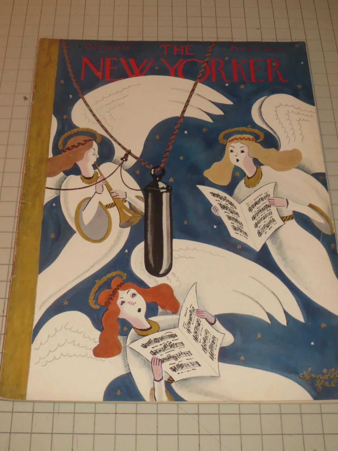 ,1934 The New Yorker Magazine:Singing Angels Cvr - James Thurber -  Ogden Nash - Three Little Christmas Carols - Robert Nathan - A New York  Childhood - Robert Benchley - Genet -