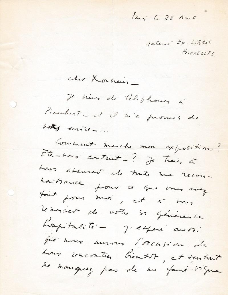 [Signé] LOUBCHANSKY - 3 lettres autographes signées à son galeriste LOUBCHANSKY [Bon]