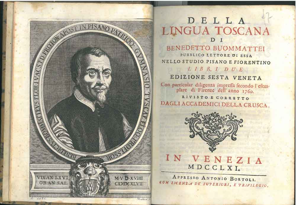 Abebooks Della lingua toscana di Benedetto Buommattei pubblico lettore di essa nello studio pisano e fiorentino libri due. Edizione sesta veneta con particolar diligenza impressa secondo l'esemplare di Firenze dell'anno 1760 Riv