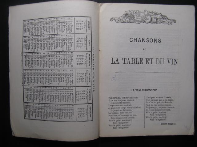 Almanach des Chansons de la Table et du Vin