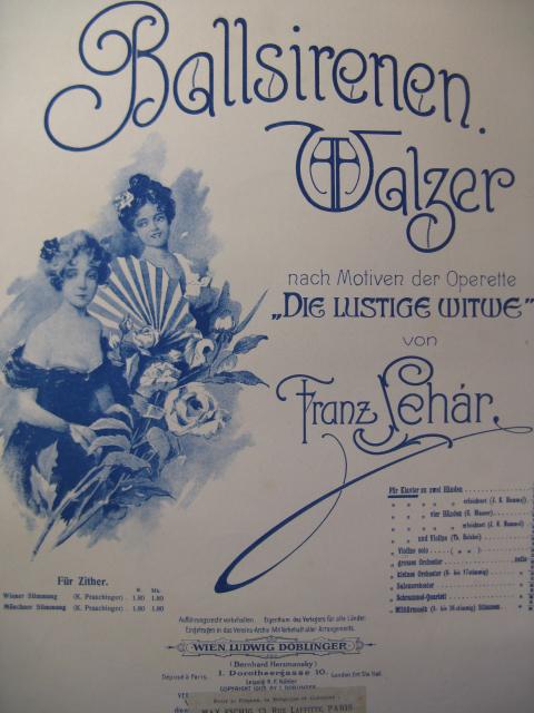 LEHAR Franz Ballsirenen Walzer Piano 1905 da LEHAR Franz Ballsirenen Walzer Piano 1905: Spartito | partitions-anciennes