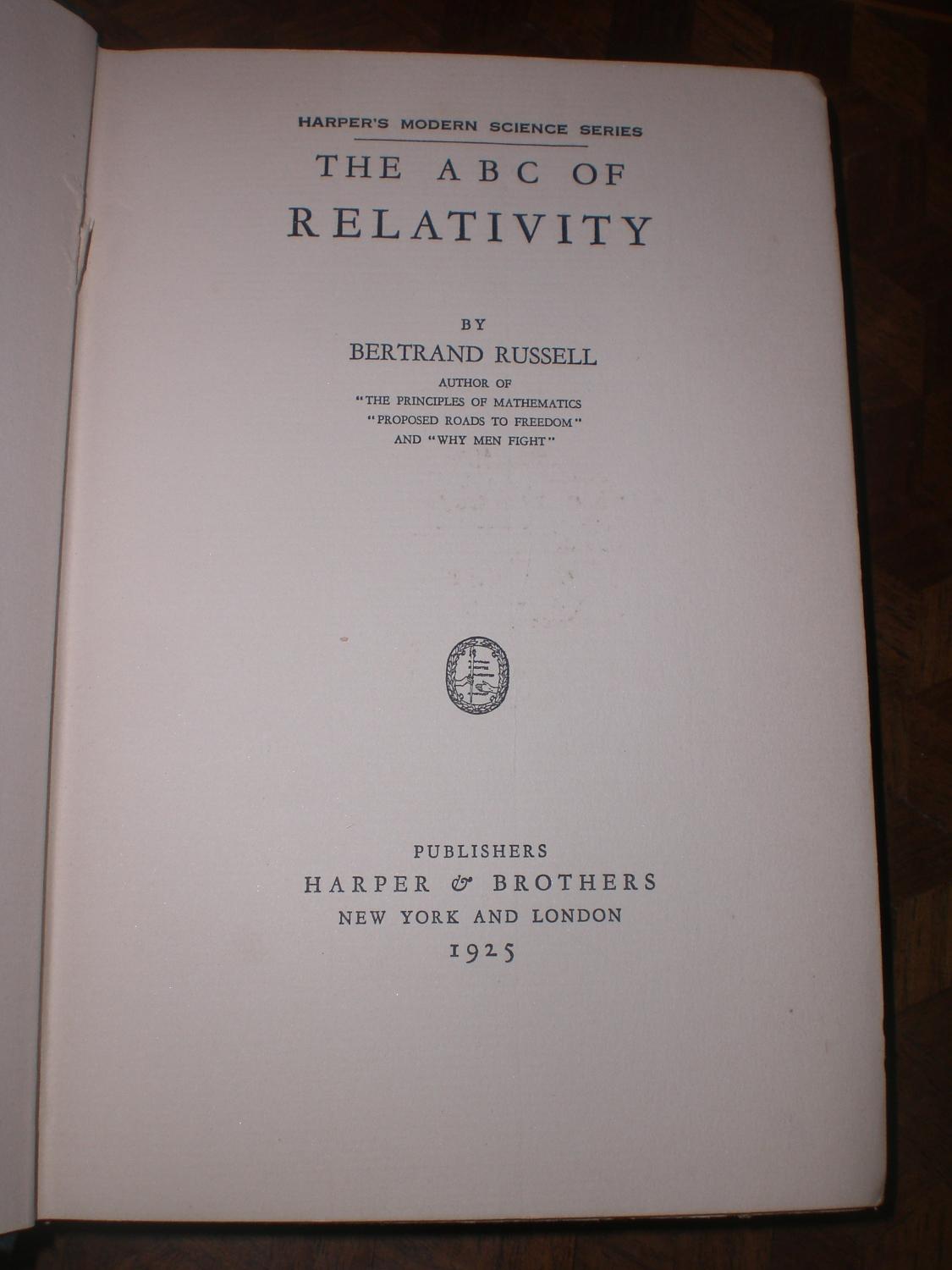 The ABC of Relativity by Bertrand Russell: Moyen Couverture rigide ...