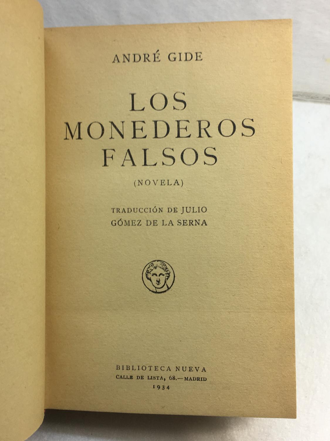 Los monederos falsos by Gide, André: Encuadernación de tapa (1934) Edición. | Nayco Libreria