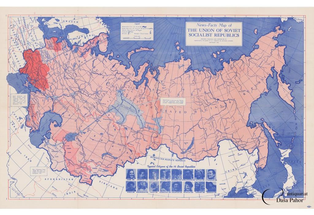 Контурная карта границы ссср