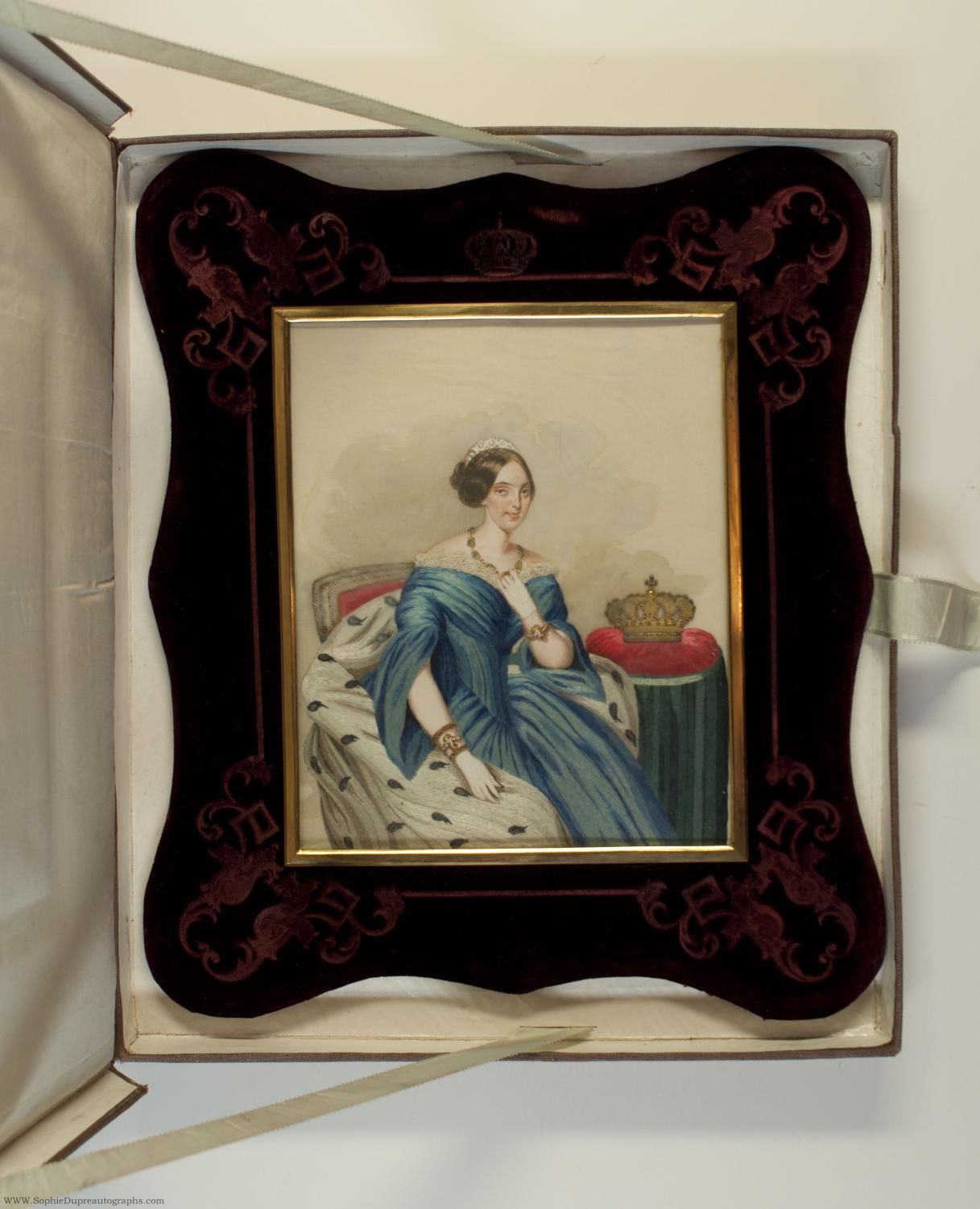 Splendid Presentation Portrait on her Wedding (Princess, 1843-1911, elder daughter of Vittorio Emanuele II, wife, 1859, of Prince NAPOLÉON, 1822-1891