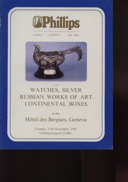 Phillips 1981 Watches, Silver Russian Works of Art Phillips [Good]