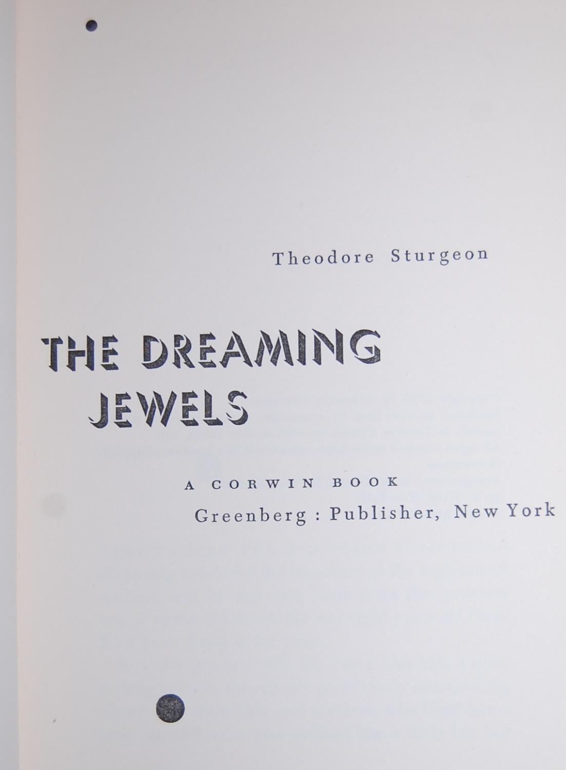 The Dreaming Jewels. by Sturgeon, Theodore. (1950) First edition. Dark Parks Books & Collectibles