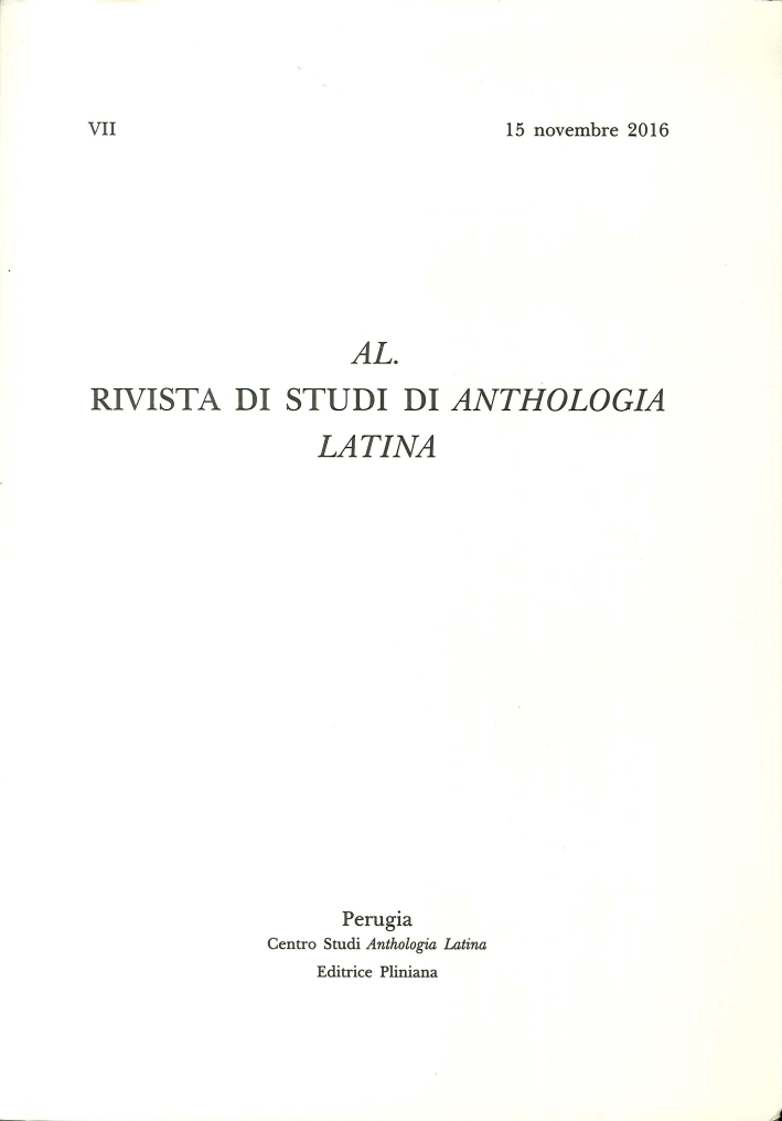 AL. Rivista di Studi di Anthologia Latina (2016). Vol. 7. 15 Novembre 2016 - AA.VV.