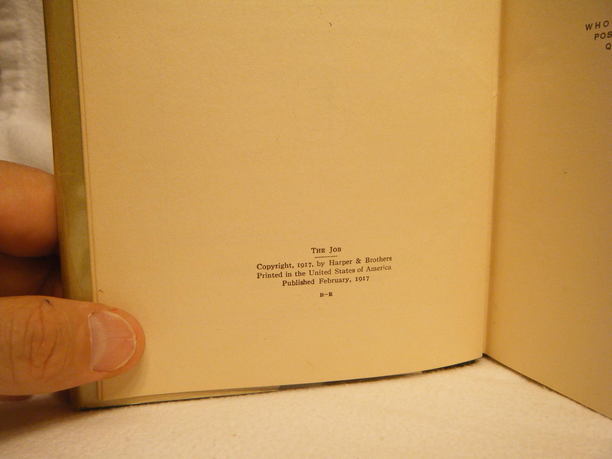 The Job by Lewis, Sinclair: Very Good Hardcover (1917) First Edition ...