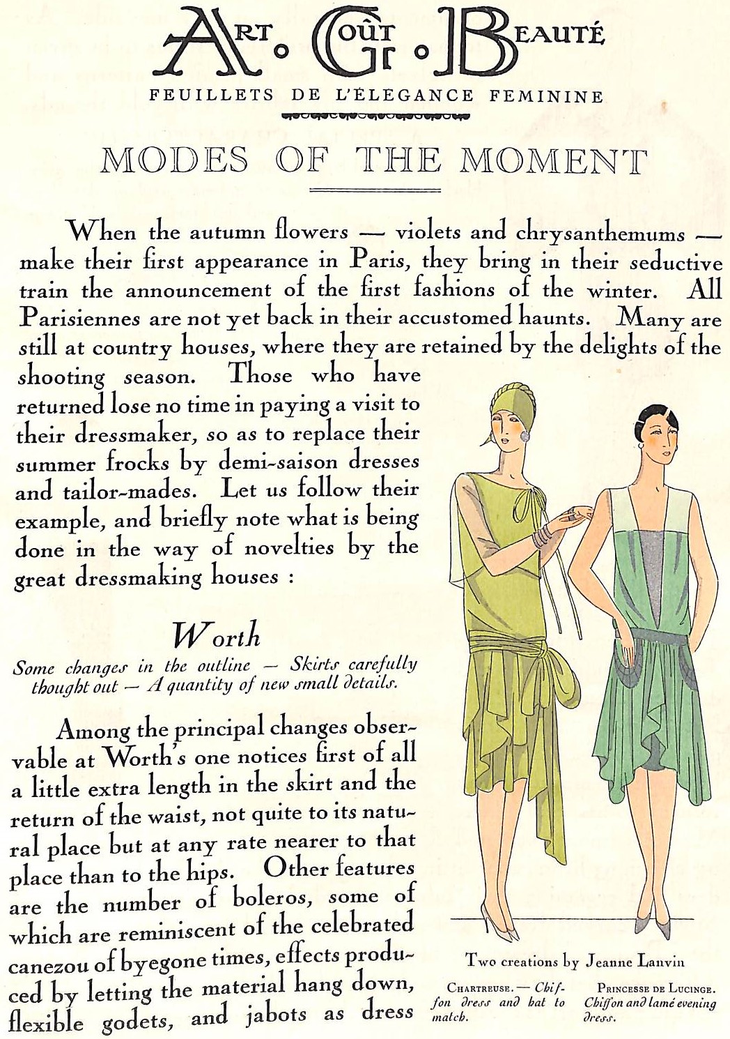 A.G.B. Art Gout Beaute: Feuillets de L'Elegance Feminine Paris Octobre  1927: Very Good Soft cover (1927) | The Cary Collection