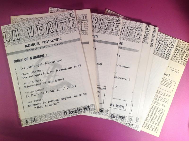 La vérité, revue trotskyste [lot de 9 numéros - 513 à 521 - allant de novembre 1958 à mai 1961] Collectif [Très bon] [Couverture souple]