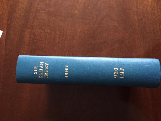 Memoirs of Sir Elijah Impey by Elijah Barwell Impey: Near Fine