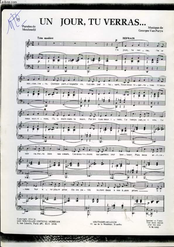 UN JOUR, TU VERRAS. von VAN PARYS G. Noten LeLivre