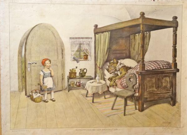 Rotkäppchen bei der Grossmutter. by Märchen -: (1916)  Art / Print / Poster | Rainer Kurz - Antiquariat in  Oberaudorf