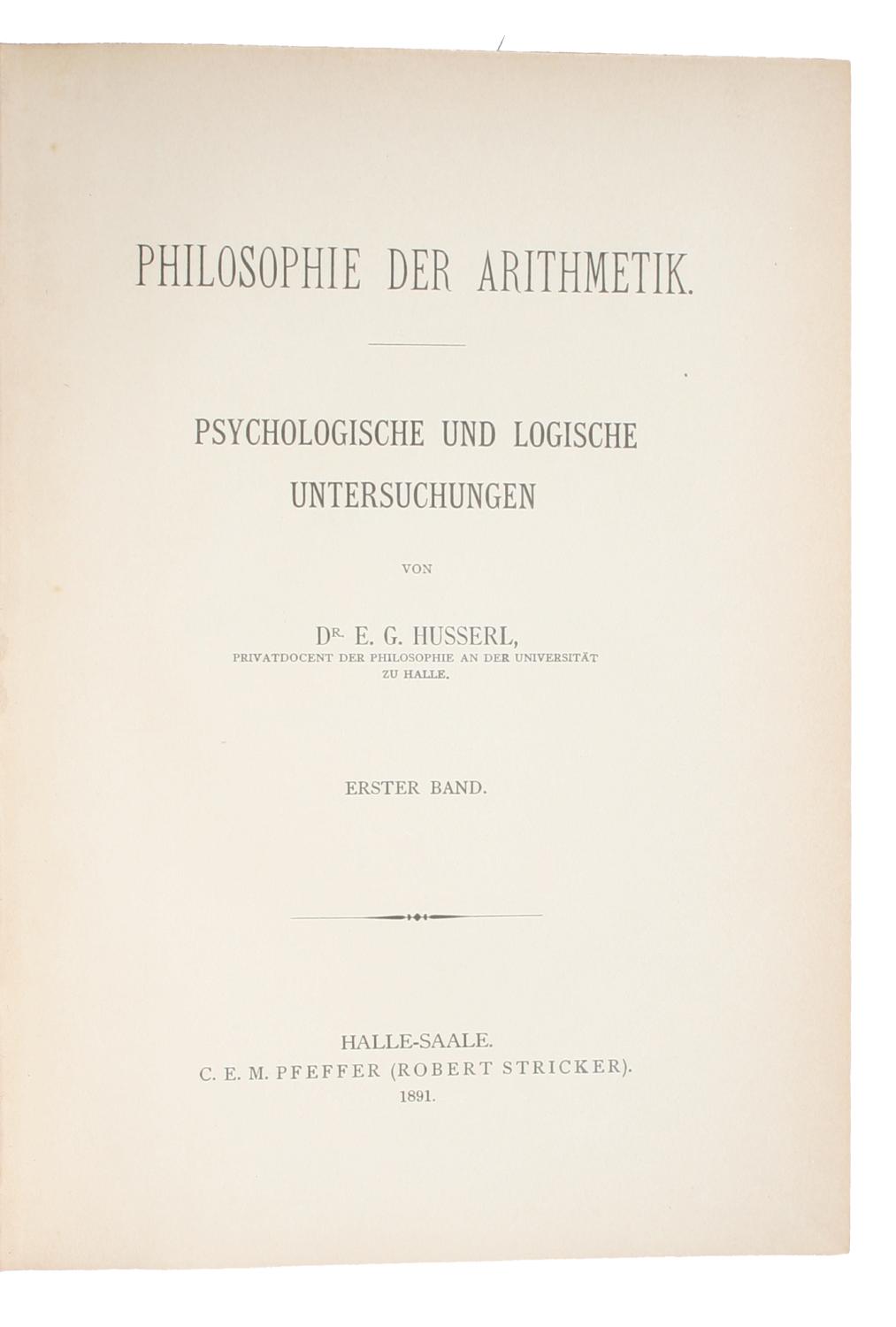超爆安 Philosophie der logische und Psychologische Arithmetik. 哲学、思想