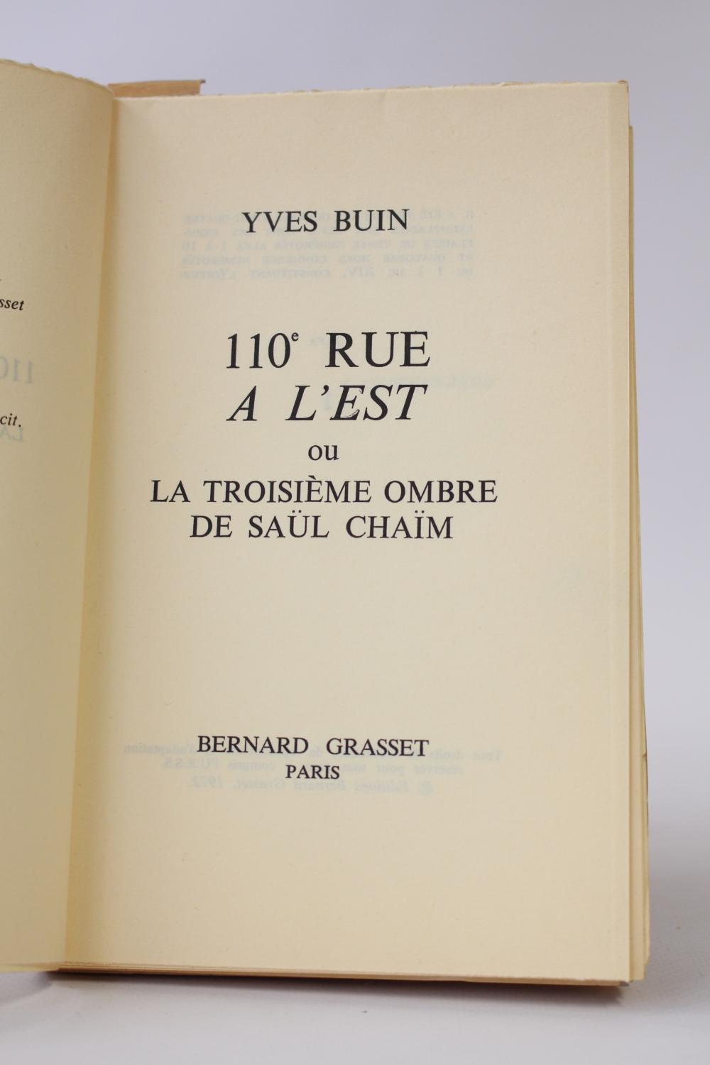110e rue à l'est by BUIN Yves: couverture souple (1972) | Librairie Le ...