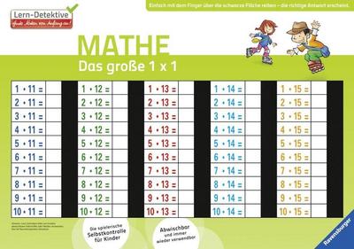 Lern-Detektive - Zaubertafel Mathe - Das große 1 x 1 : Lern-Detektive - Gute Noten von Anfang an!, Zaubertafel 34,5 x 24,5 cm, abwischbar