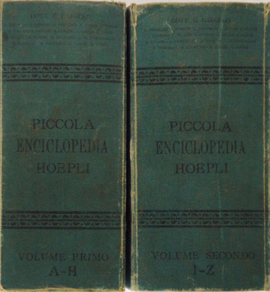 Piccola Enciclopedia Hoepli 2 volumi da AA. VV.: molto buono Rilegato  (1892) prima edizione | FABRISLIBRIS