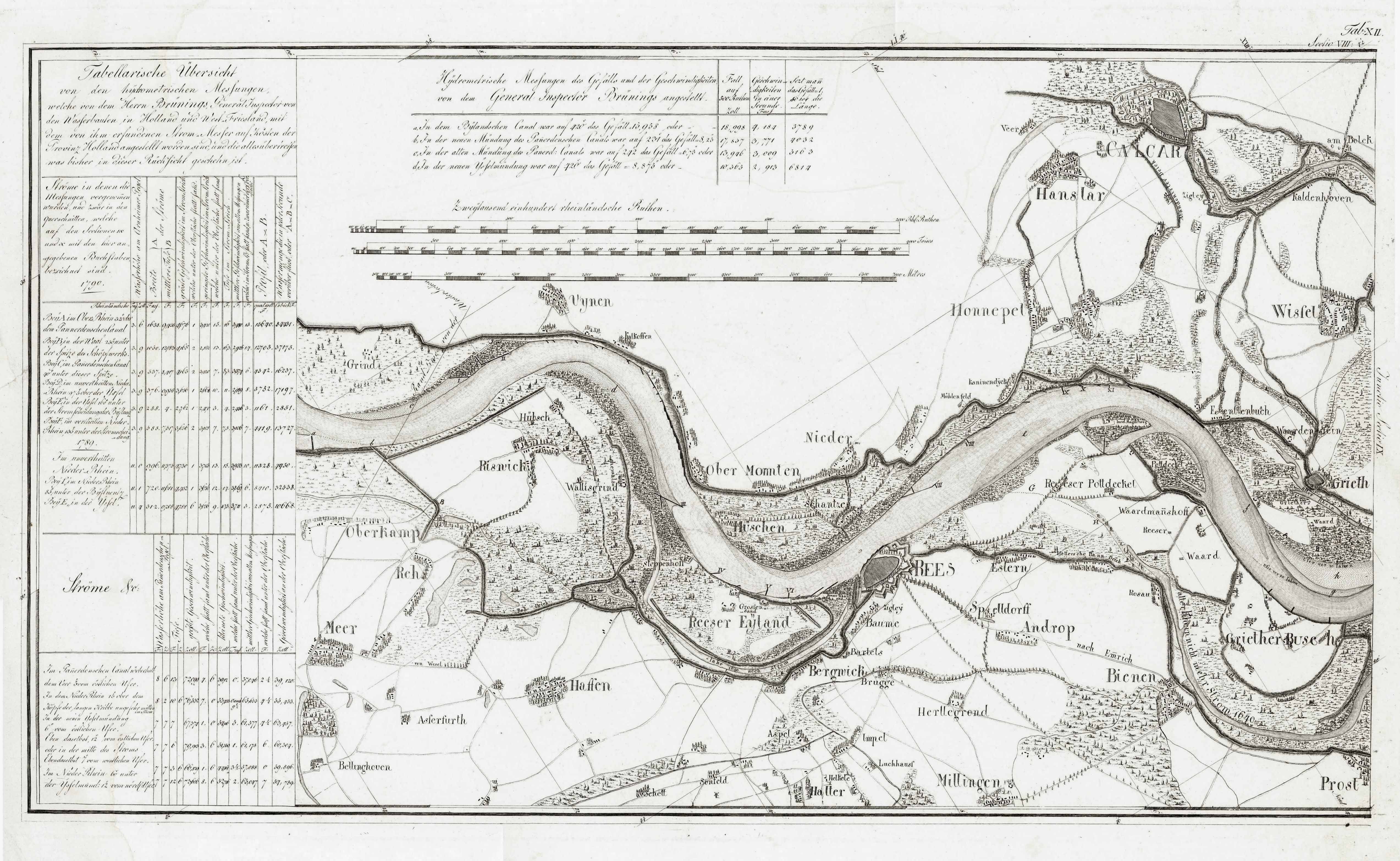 Niederrheinkarte von Kalkar-Grieth bis Rees-Haffen-Mehr. von KALKAR