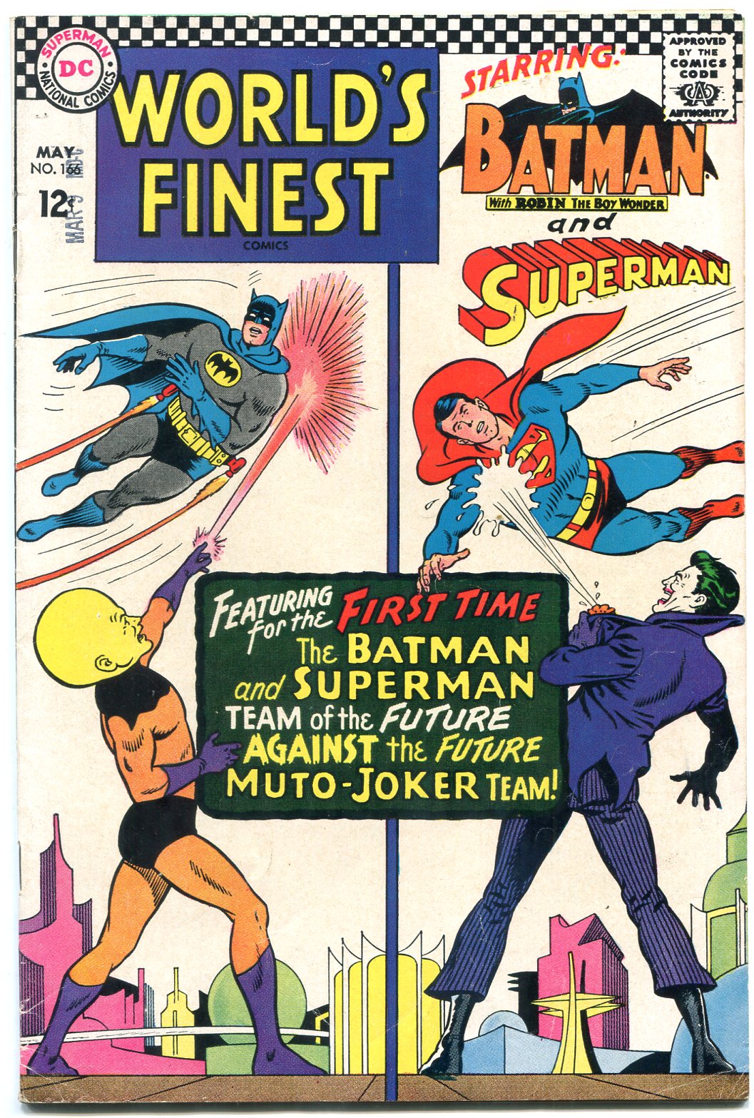 WORLDS FINEST #166 1966-DC COMICS-BATMAN-SUPERMAN-JOKER FN: (1967) Comic |  DTA Collectibles