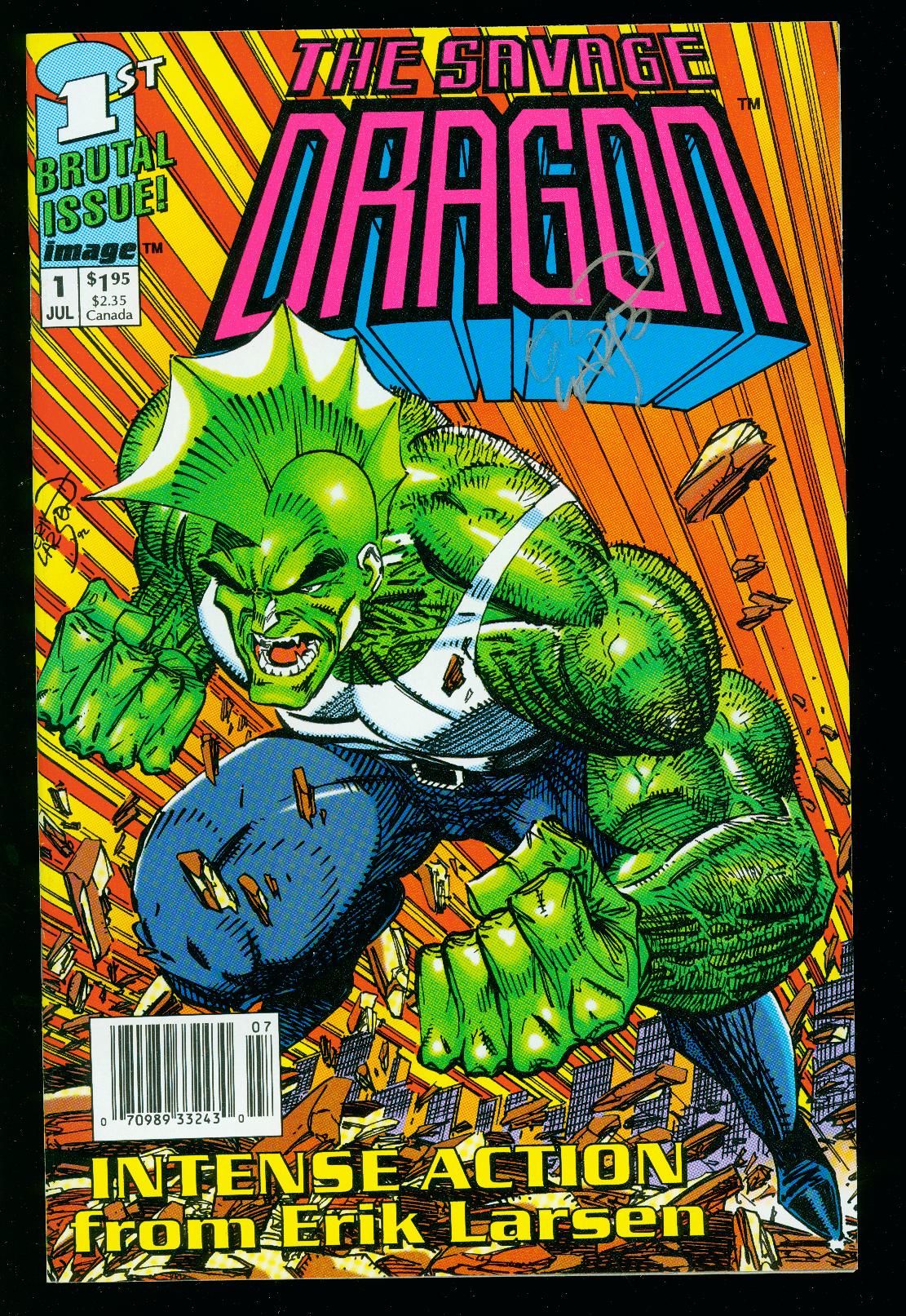 Savage Dragon #1 Yellow Blue White Green cover Larsen Image 4 Comic set 1992 VF