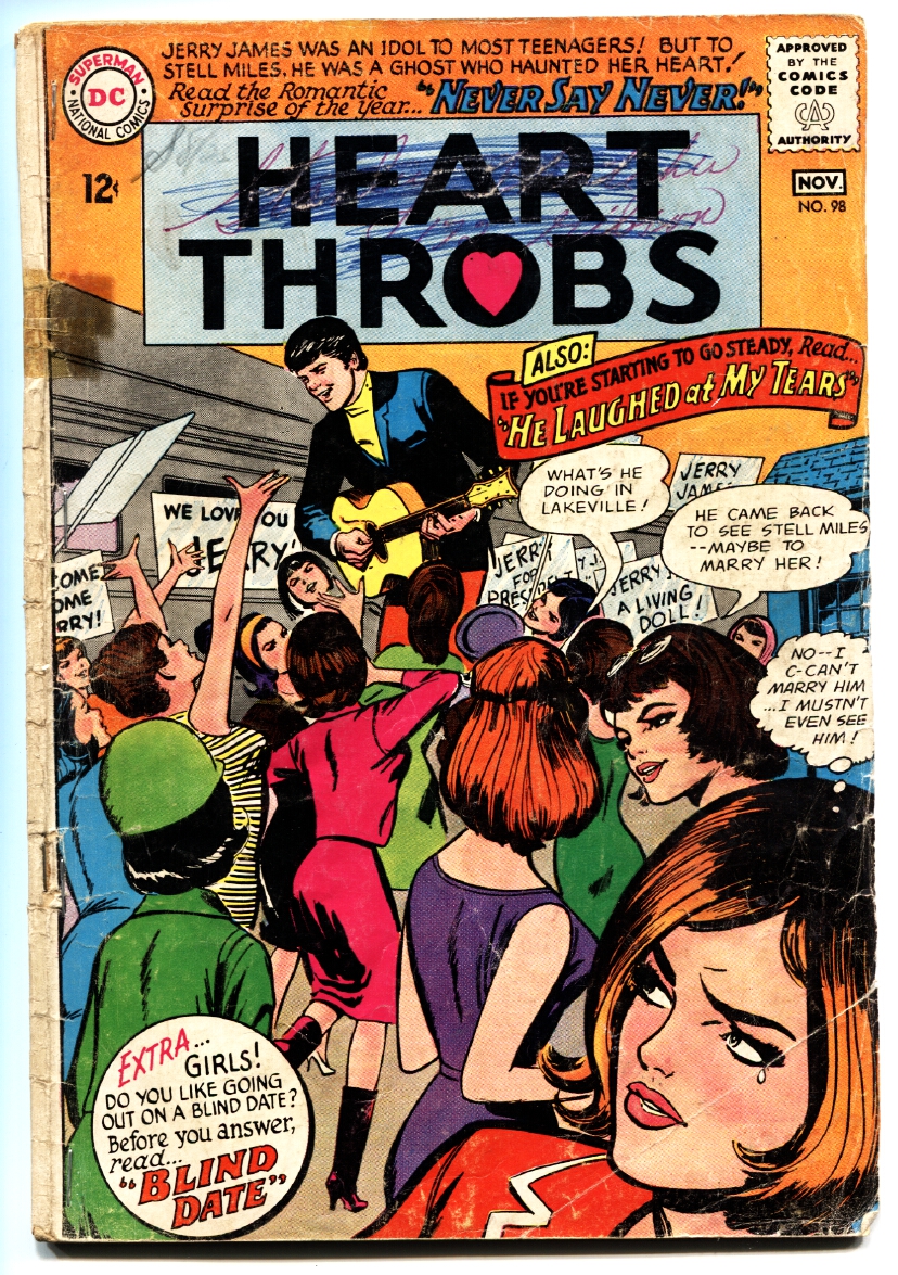 Heart　Collectibles　Comic　'n'　(1966)　1966-DC　comic　Throbs　cover:　Roll　Comics-Rock　book　#98　DTA