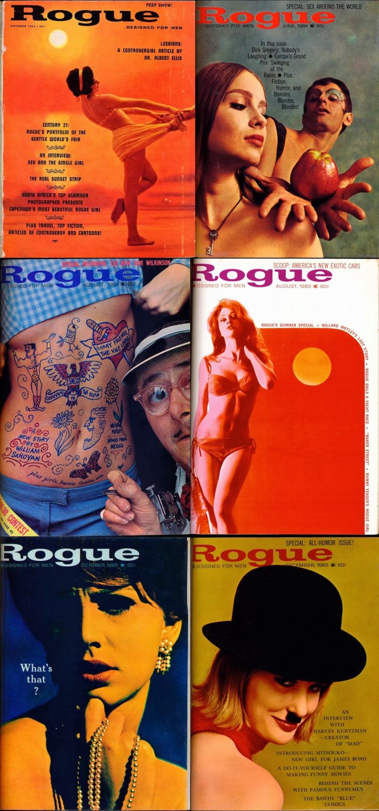 Rogue [Designed for Men] (6 vintage adult magazines bound together,  1962-65) by Various: Very Good (1962) | Well-Stacked Books