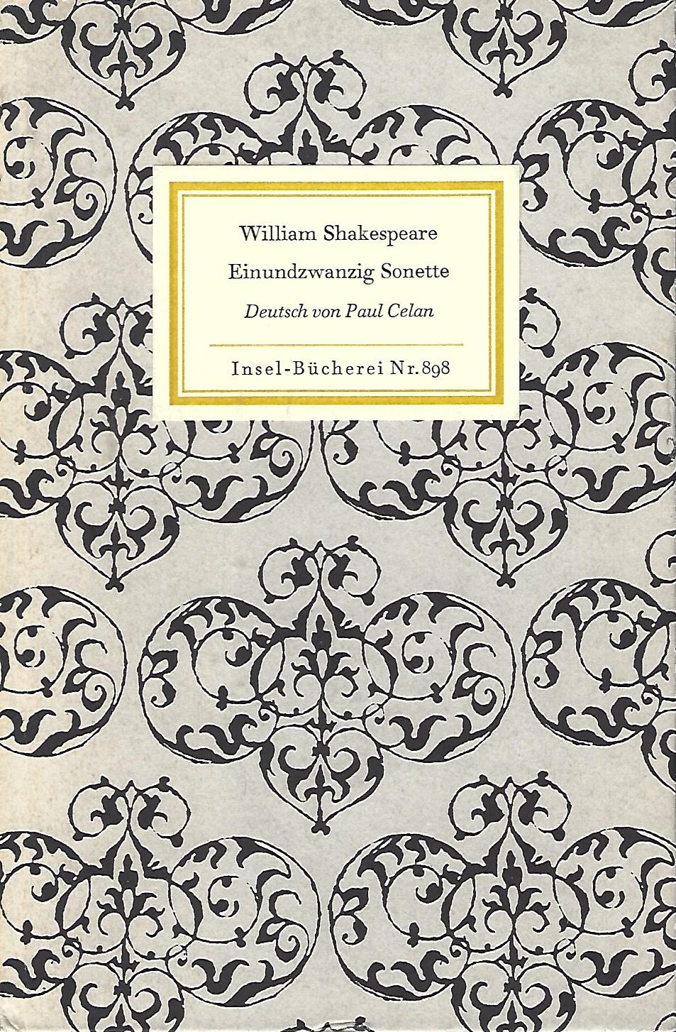 Einundzwanzig Sonette. Deutsch von Paul Celan. - Shakespeare, William