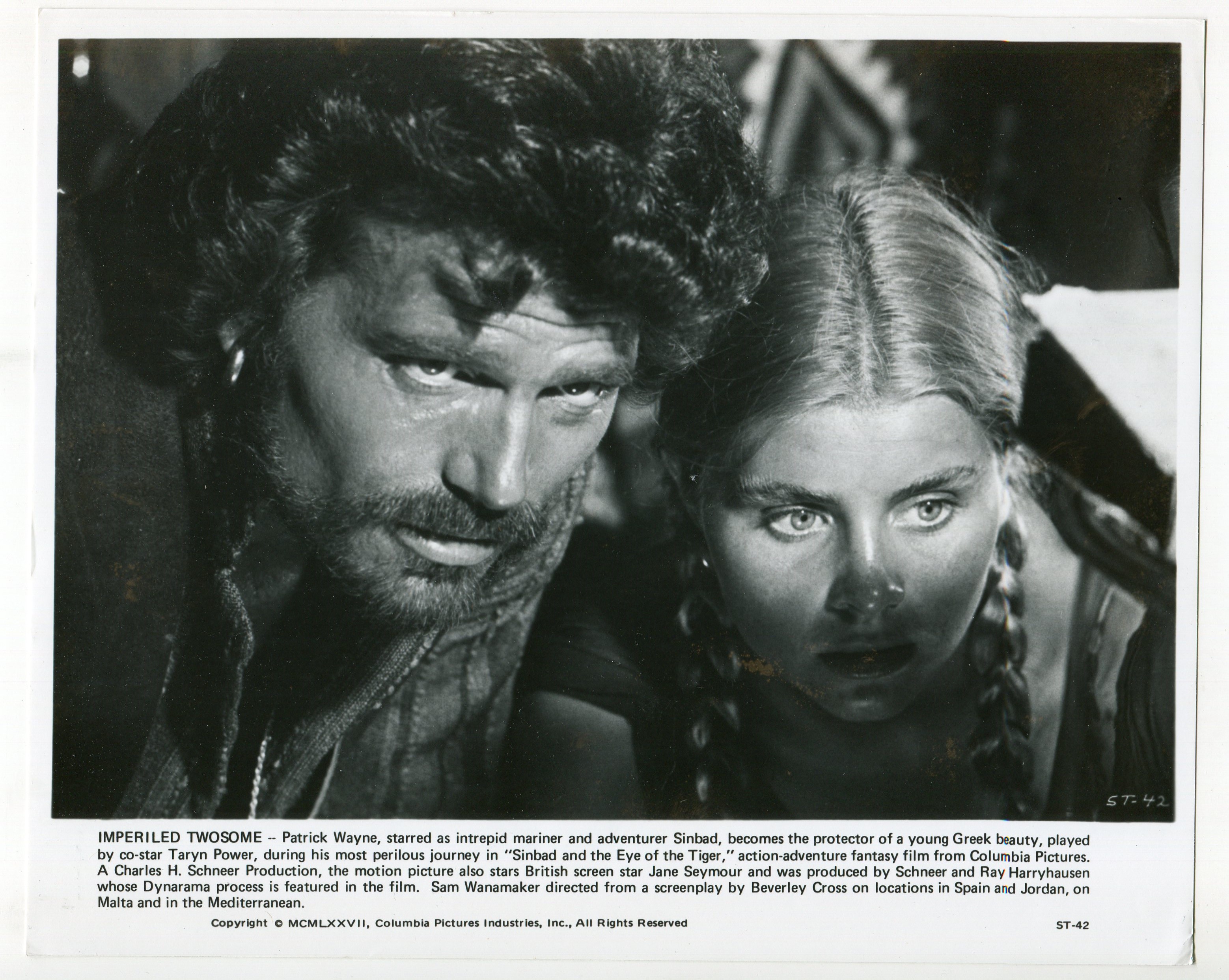Sinbad And The Eye Of The Tiger-Patrick Wayne-Taryn  Power-8x10-B&W-Still-VG: Good Softcover/Paperback | DTA Collectibles