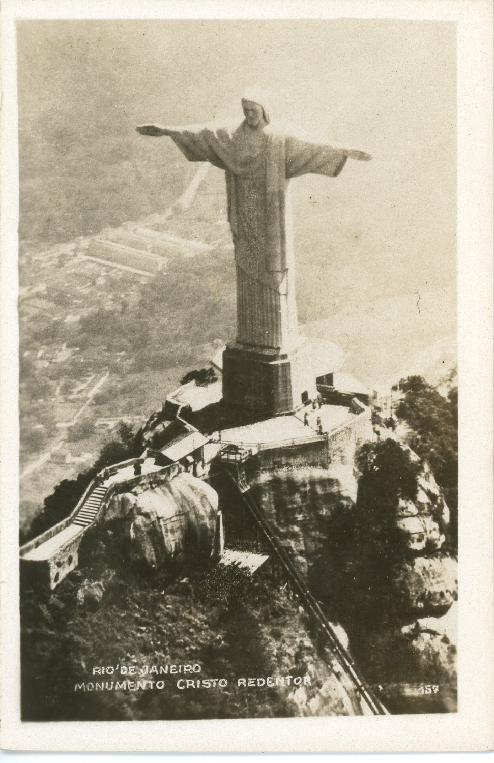 Brazil Rio De Janeiro Brasil Cristo Redentor Vintage RPPC 07.92