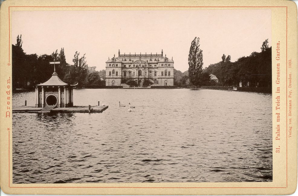 von Hermann Poy, Deutschland, Dresden, Palais u. Teich im Grossen